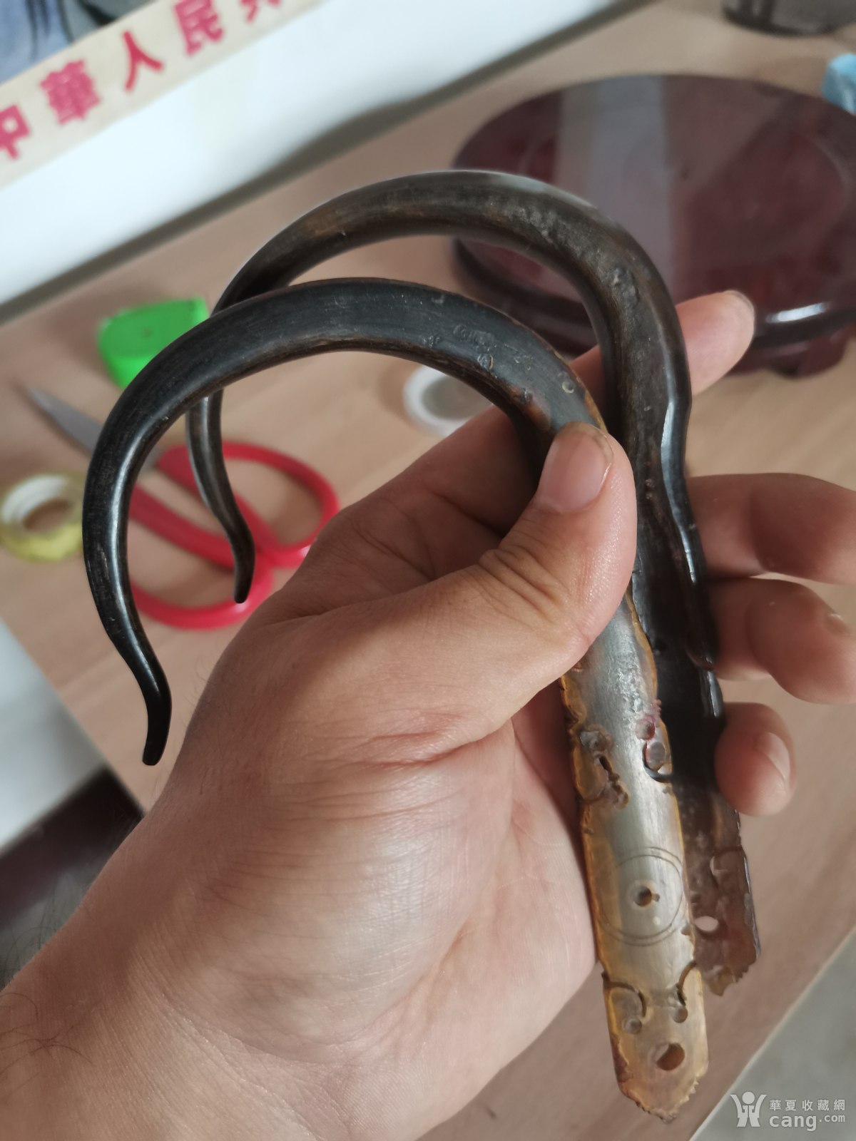 清代牛角蚊帐钩