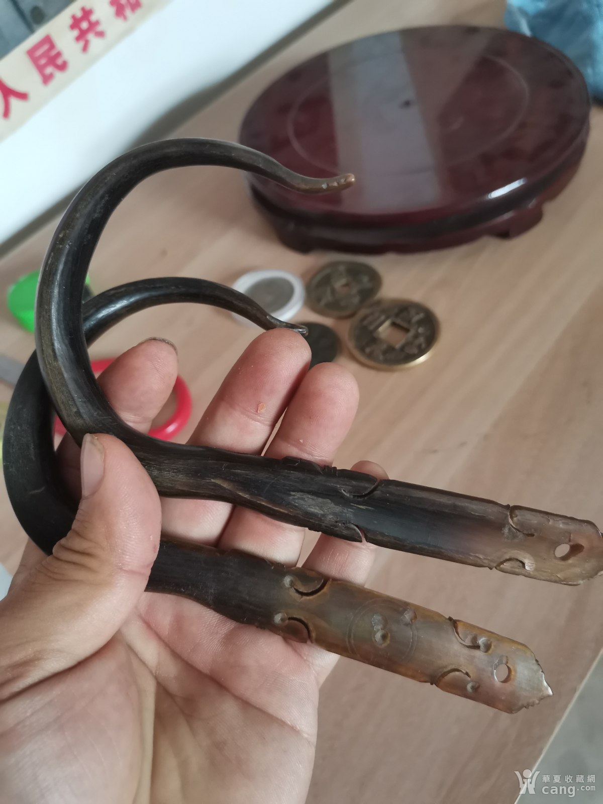 清代牛角蚊帐钩