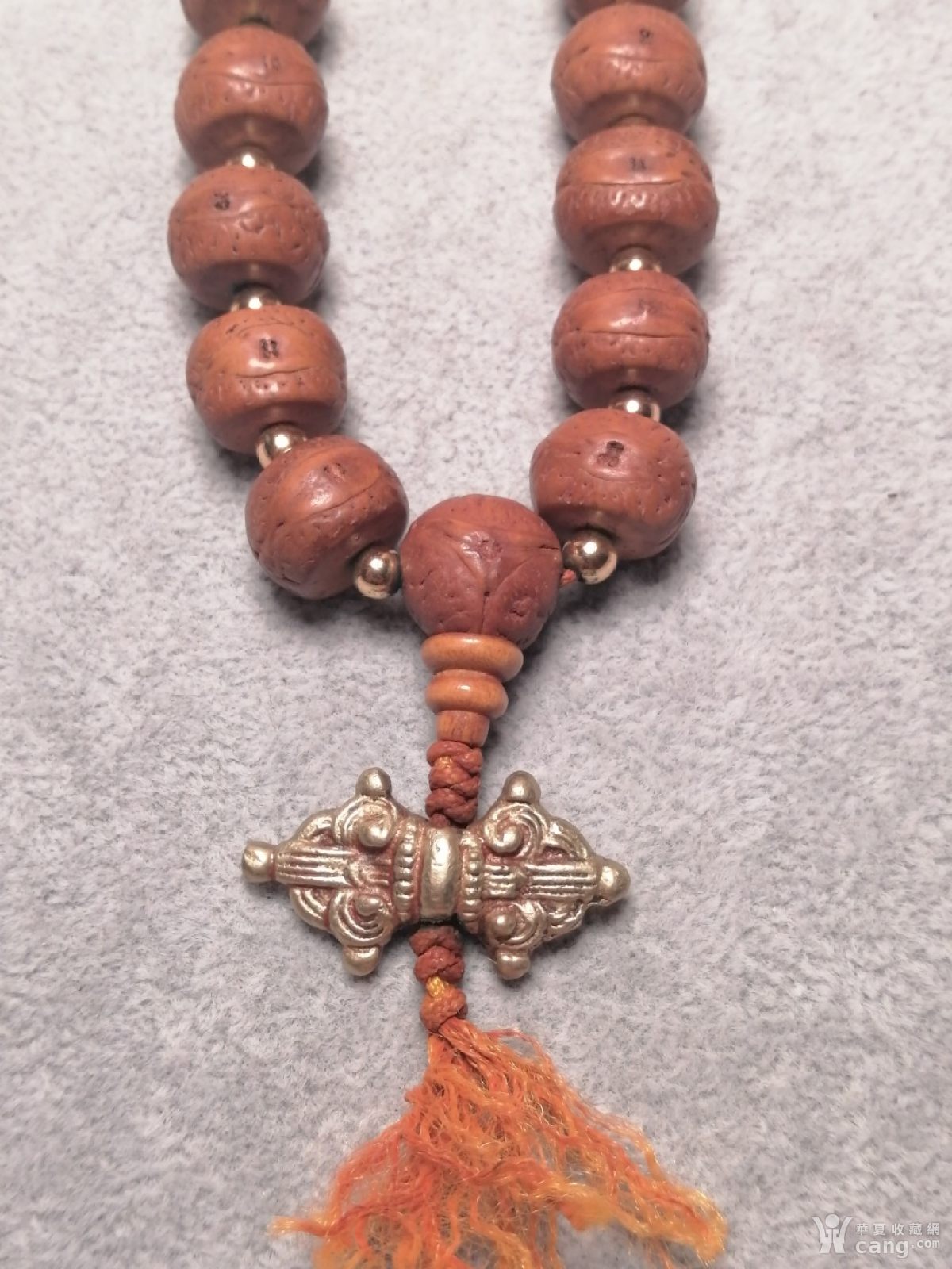 老凤眼菩提配西藏黄铜降魔杵手持