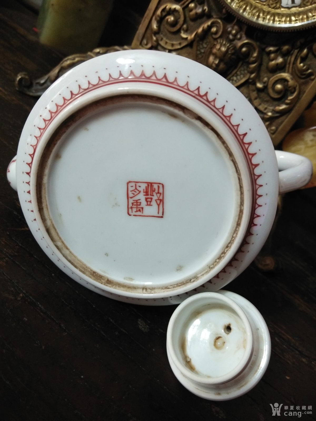 解放初期珠山名家邓肖禹花鸟壶