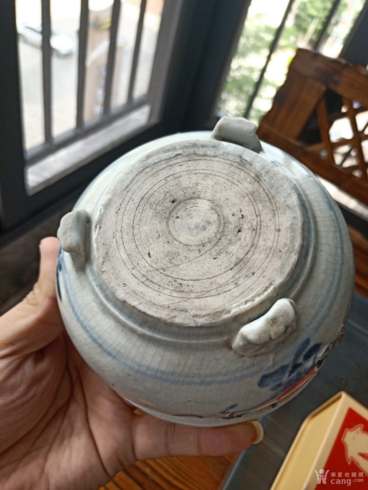 明末德化窑青花兽头三足香炉