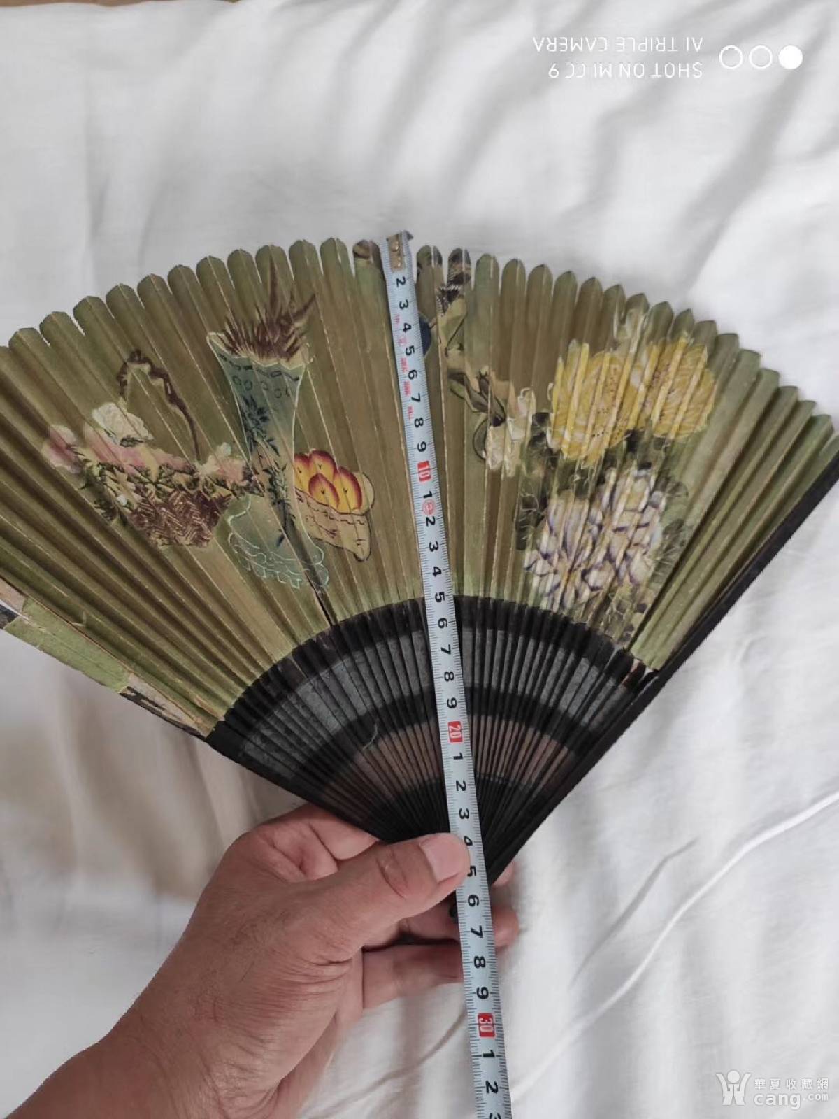 民国时期彩绘花鸟老折扇