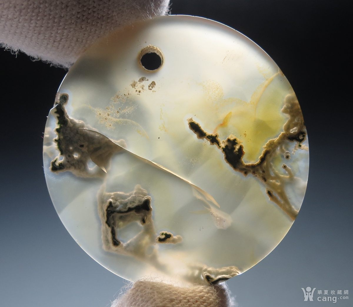 玉片2枚:自然海藻纹