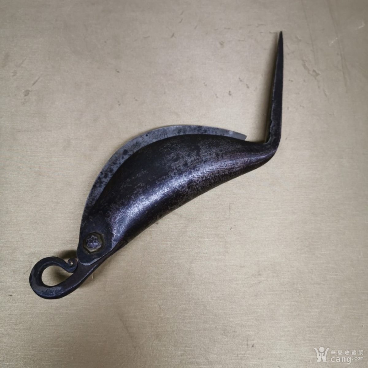 清代民国老鱼刀鱼形铁质刀马车刀子赶车赶脚马车工具一把超大鱼刀