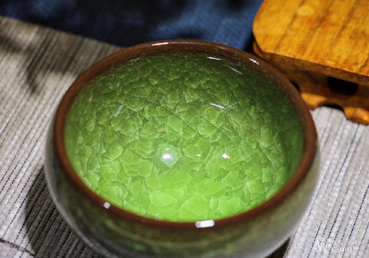 兰宗民同款青瓷冰裂盏 [作者]水吉名师徐祖学宏升建盏工作