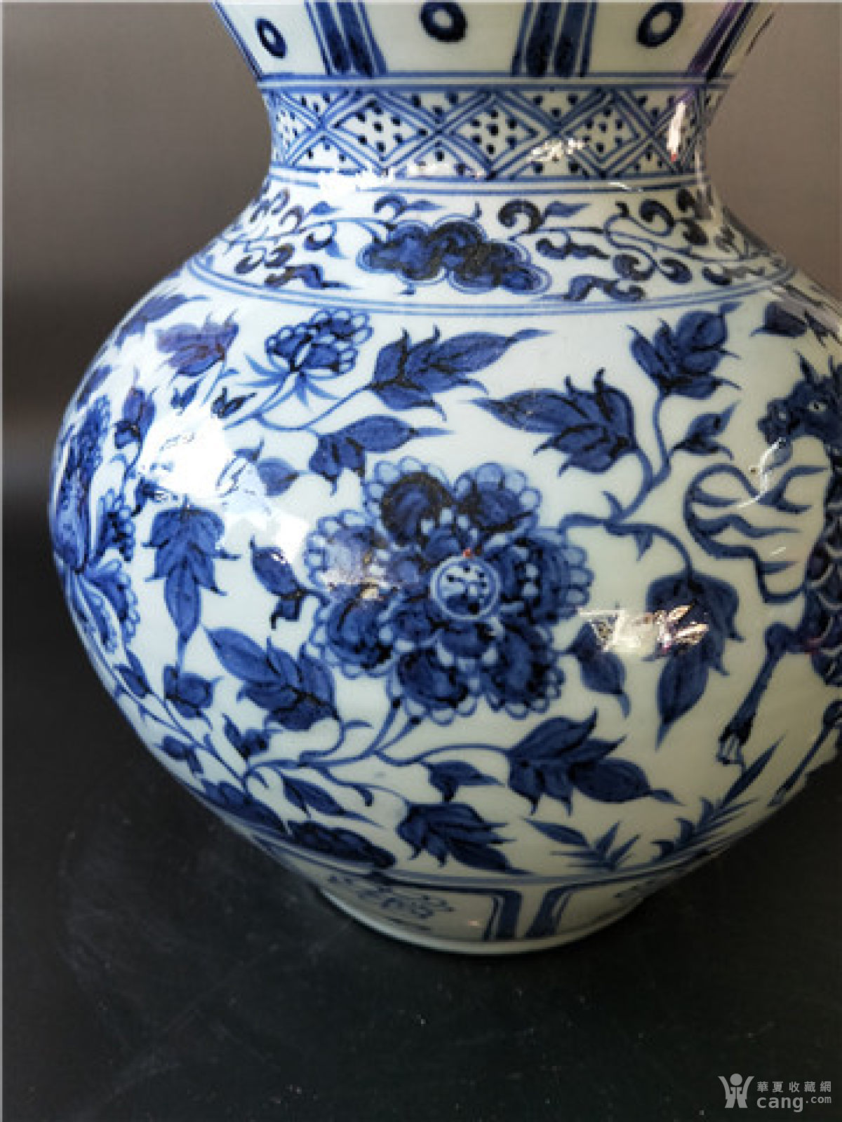 元青花【博陵第】款花卉麒麟葫芦瓶