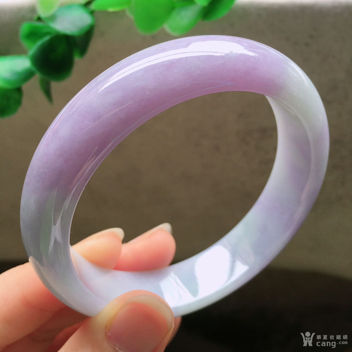 天然翡翠a货老坑正圈玉手镯冰糯种紫罗兰水润玉镯子