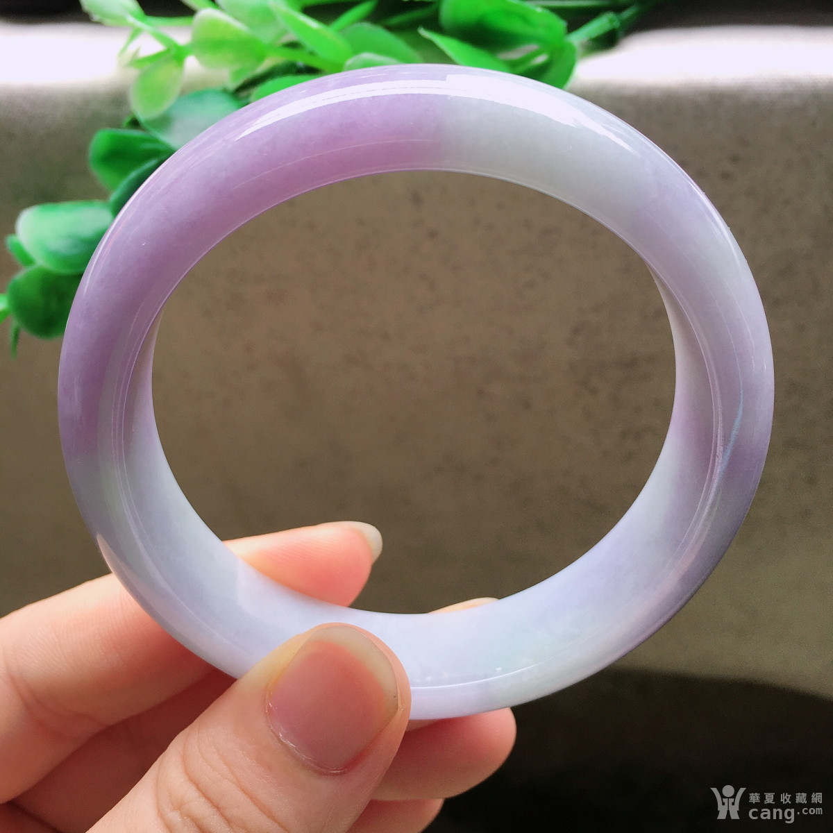天然翡翠a货老坑正圈玉手镯冰糯种紫罗兰水润玉镯子