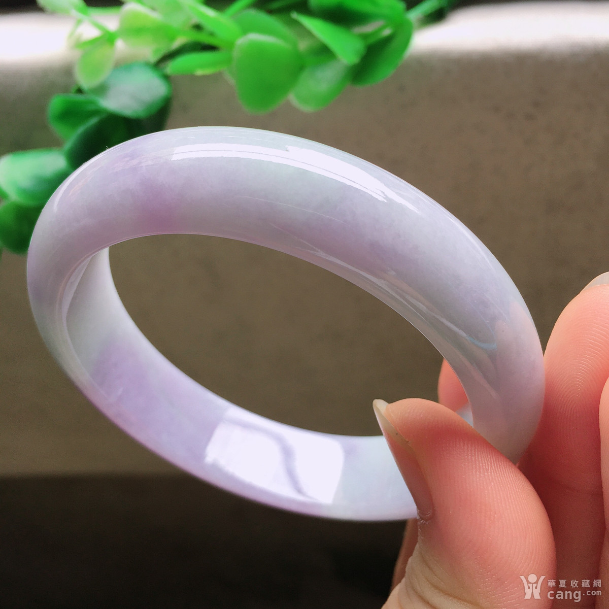 天然翡翠a货老坑正圈玉手镯冰糯种紫罗兰水润玉镯子