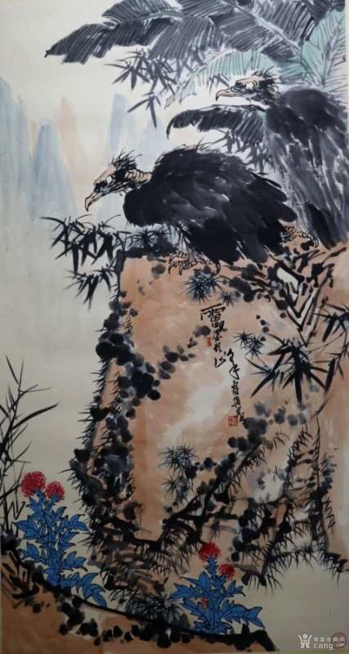 潘天寿 秃鹫立轴