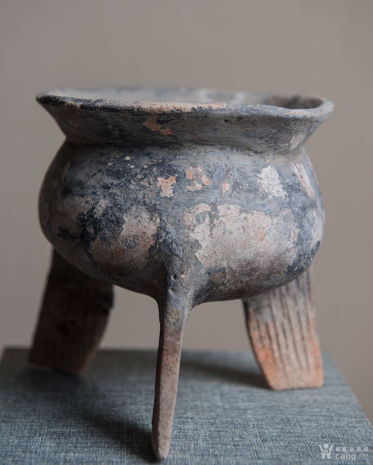 稀有度极高 良渚黑皮陶器 三足炉 良渚文化 良