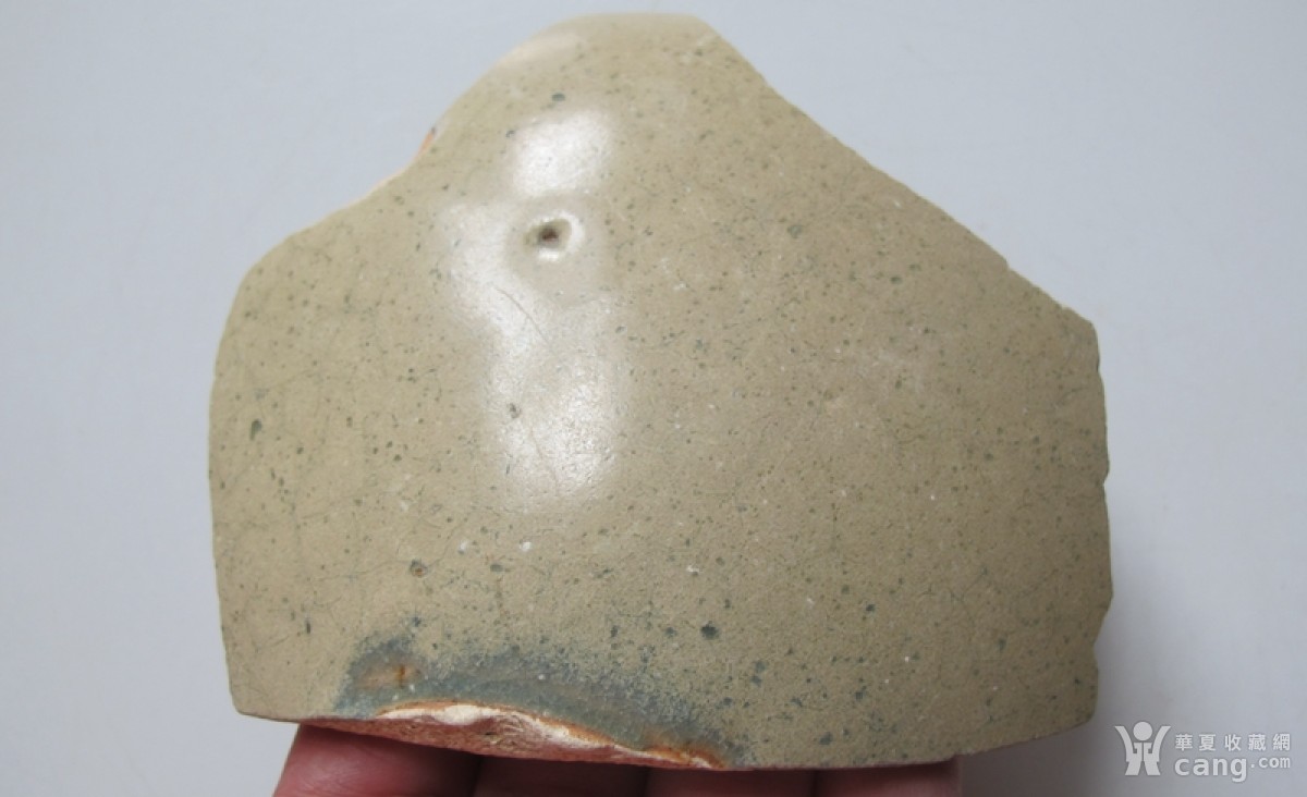 宋金 钧窑月白釉 蚯蚓走泥纹 大残片标本