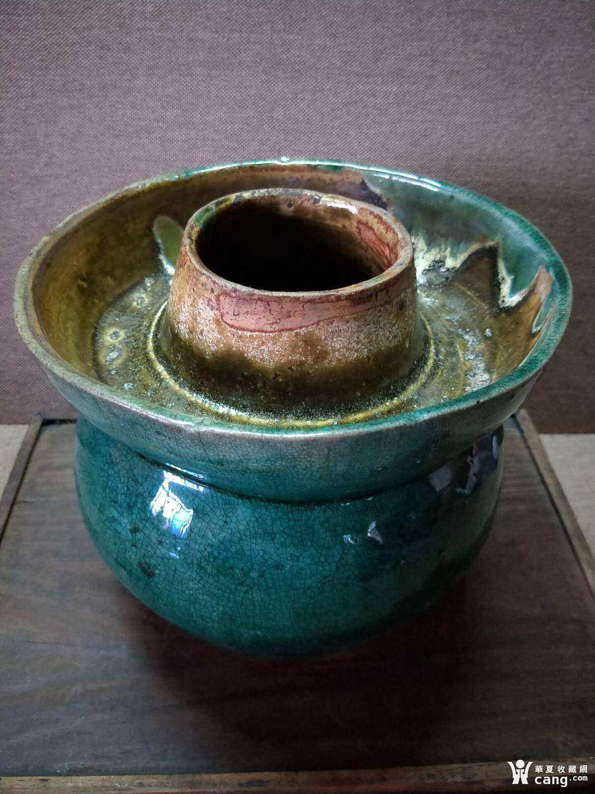 明代绿釉大缸*带底款
