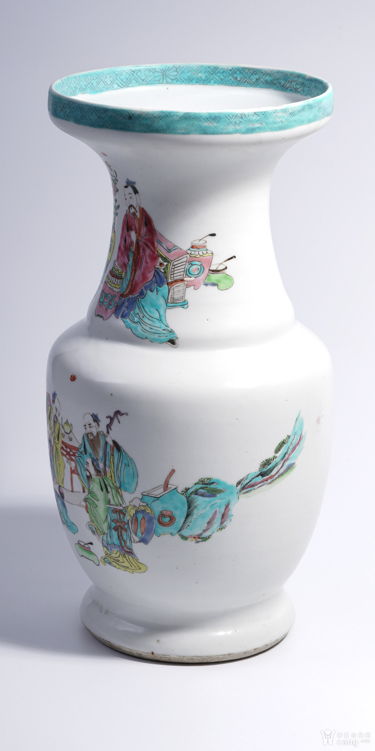 清雍正 粉彩五老观太极图盘口尊 - 清 - 瓷器 - 华夏收藏网