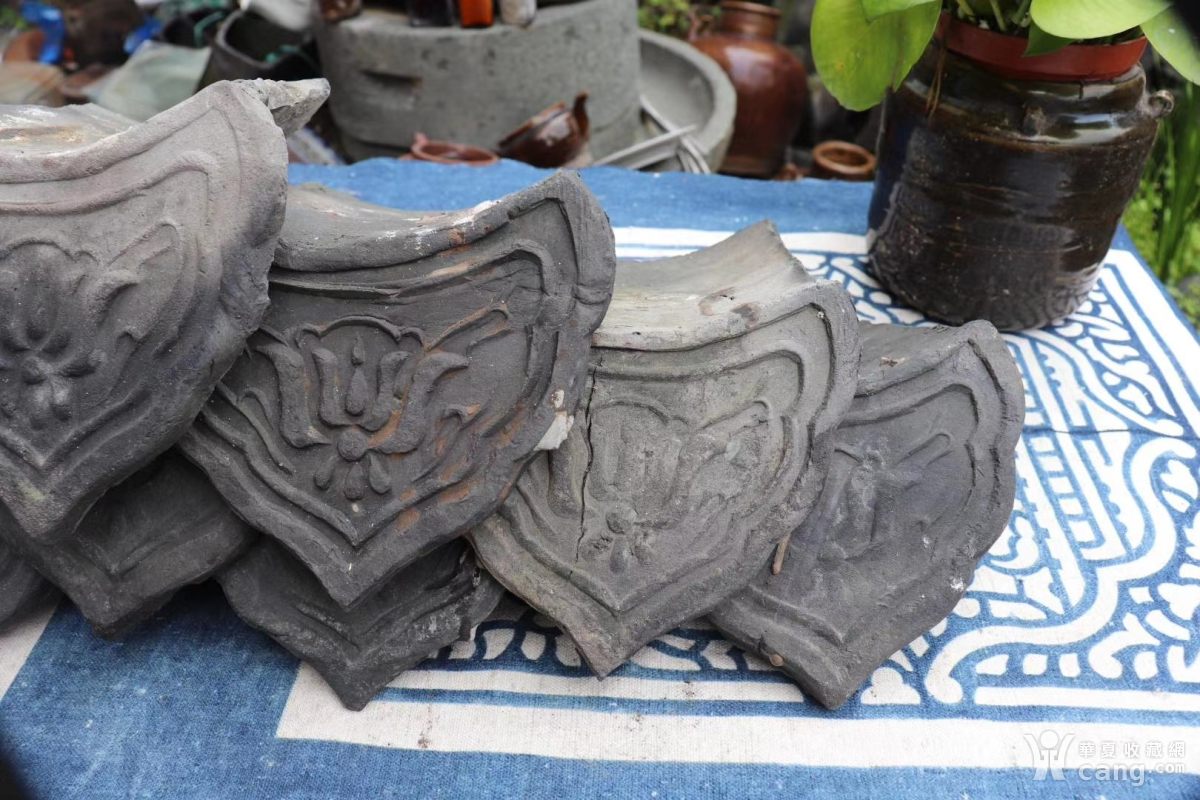 民俗老物件 老工艺瓦片10片组合