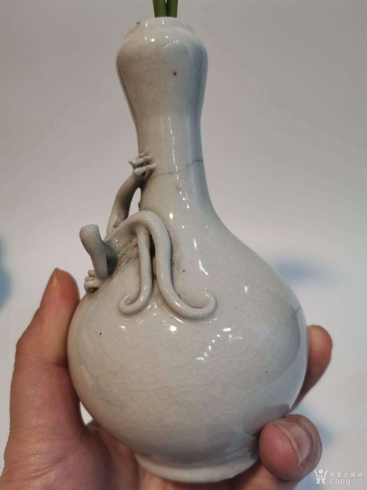道光哥釉螭龙蒜头瓶