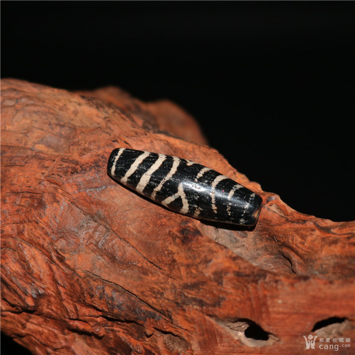 f121 西亚玛瑙镶蚀金刚眼水纹长珠