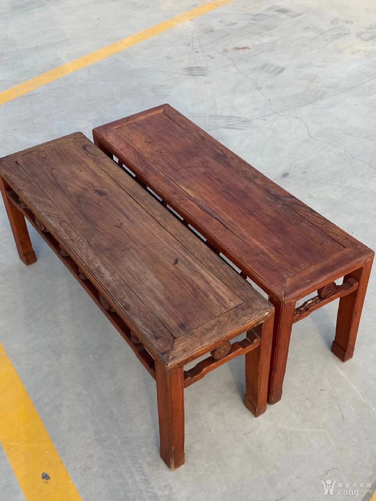 民国榉木春凳一对