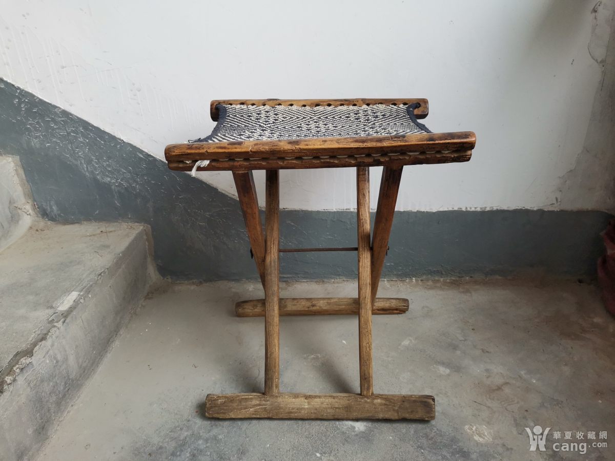 清代老榆木马扎