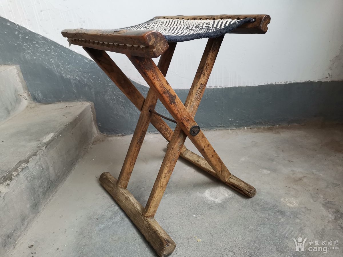 清代老榆木马扎