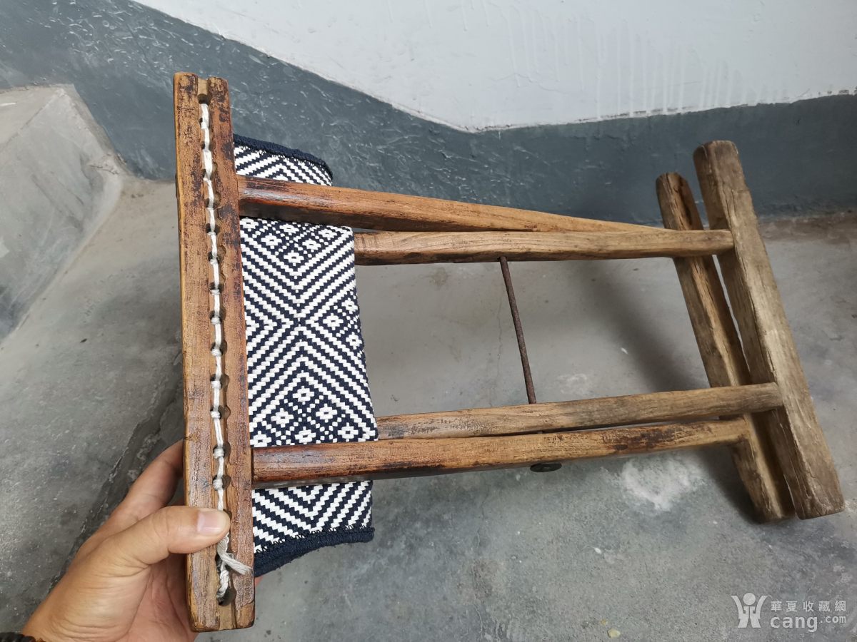 清代老榆木马扎