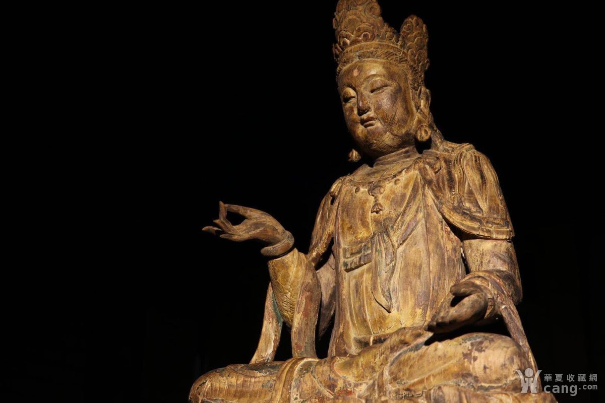 【文殊菩萨造像】 材质楠木