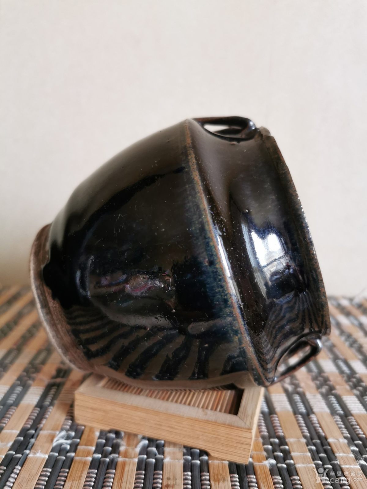 元明.黑釉四系罐