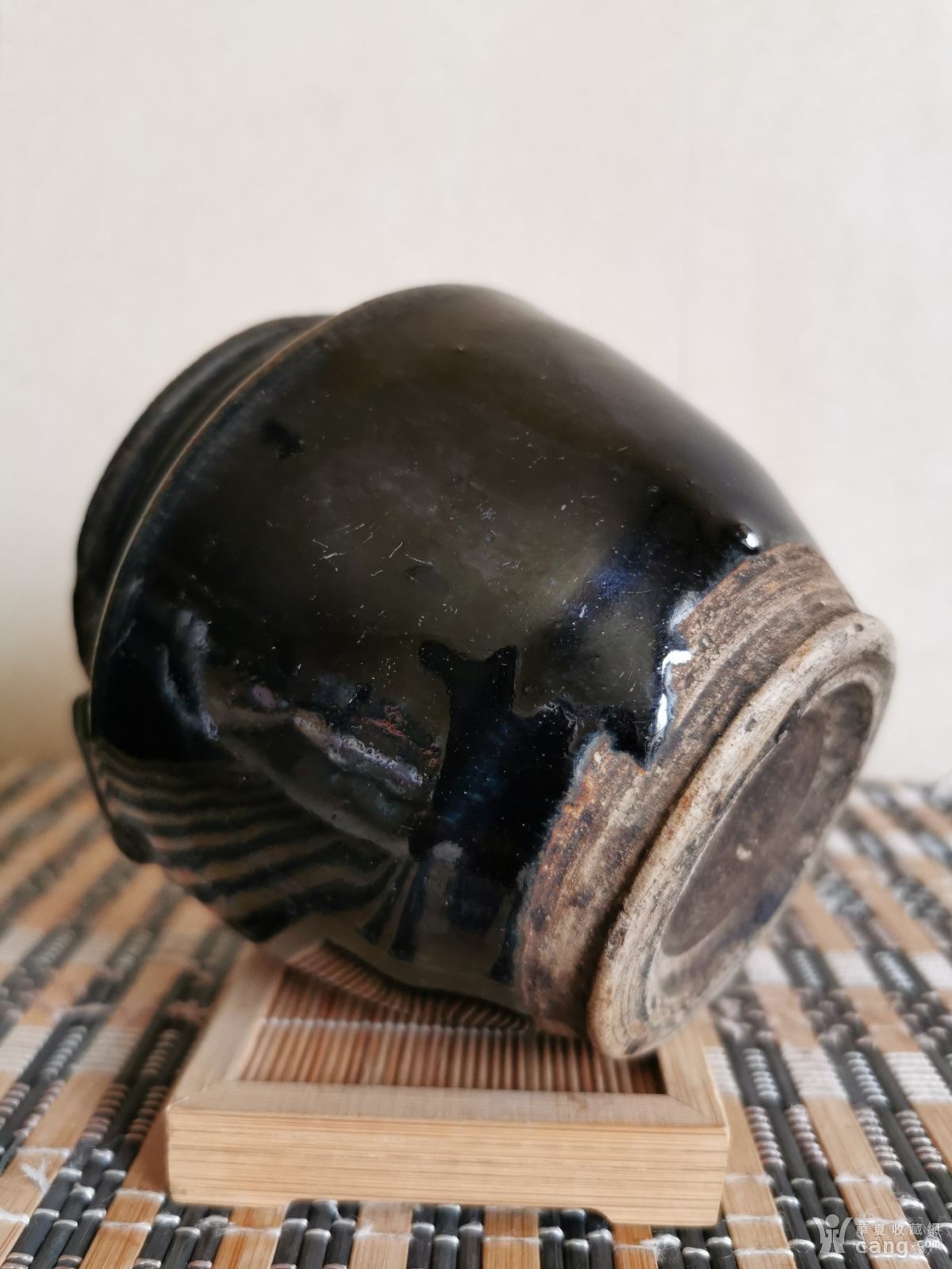 元明.黑釉四系罐