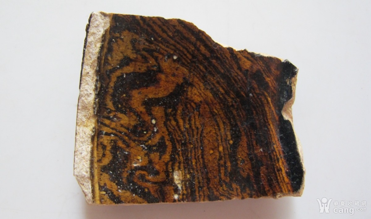 唐-宋金 淄博窑黄釉绞胎 瓷片标本