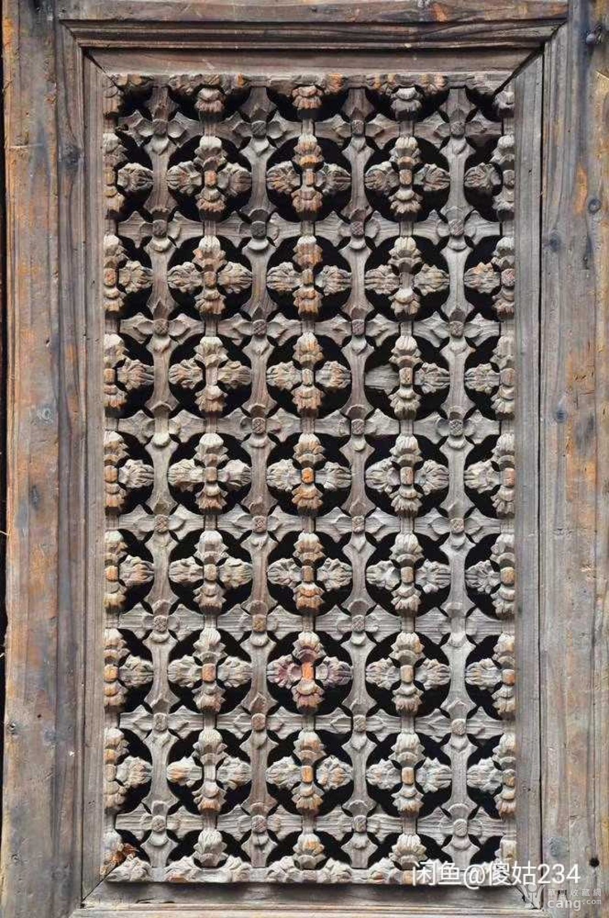 明代*攒斗工雕花门一对