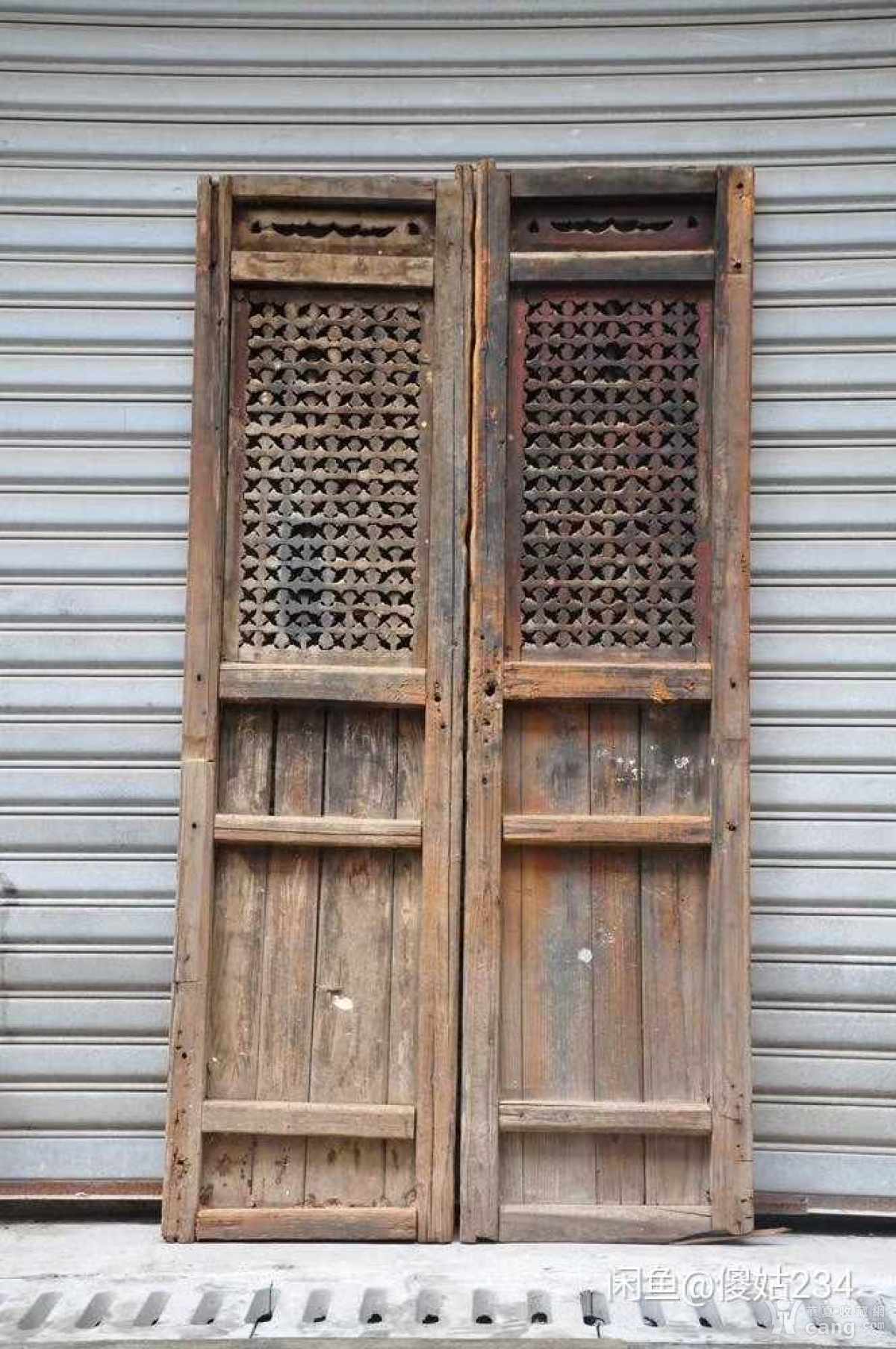 明代*攒斗工雕花门一对