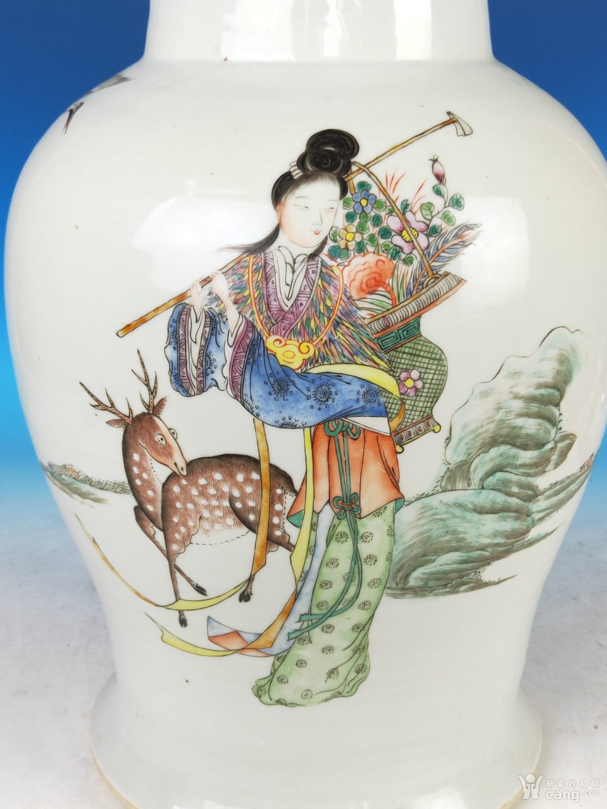 瓷器 清 清末名家"汪照黎"浅绛彩麻姑献寿将军罐 清末名家"汪照黎"