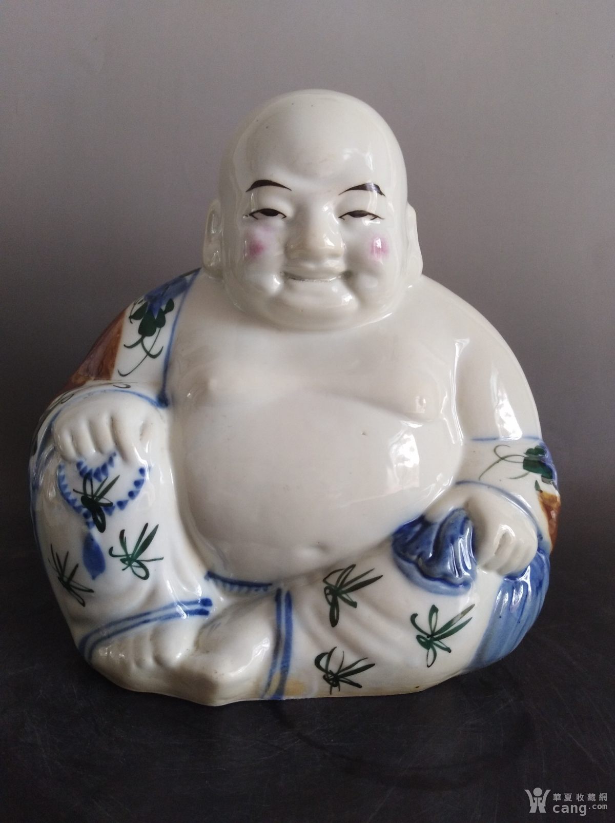 民国醴陵釉下彩大肚罗汉,开心弥勒佛