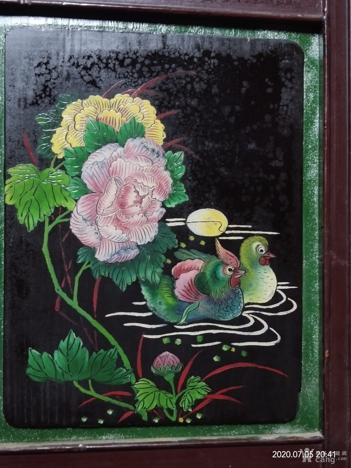 老木雕花板漆画,永春工雕花板老木器,潮汕金漆木雕