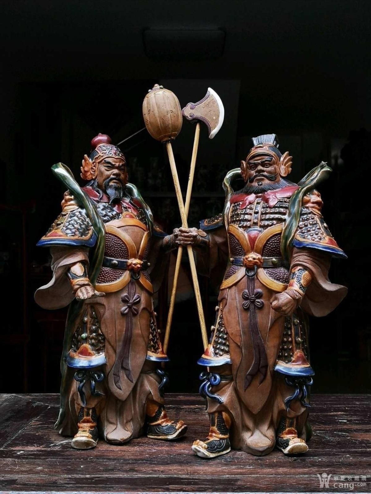 尉迟恭秦叔宝石湾陶瓷关公工艺品家居装饰摆件礼物展柜摆设