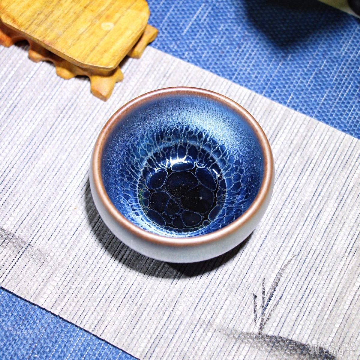 全包釉蓝龙鳞禅定盏 [作者]水吉名师潘启荣凤凰建盏工作室