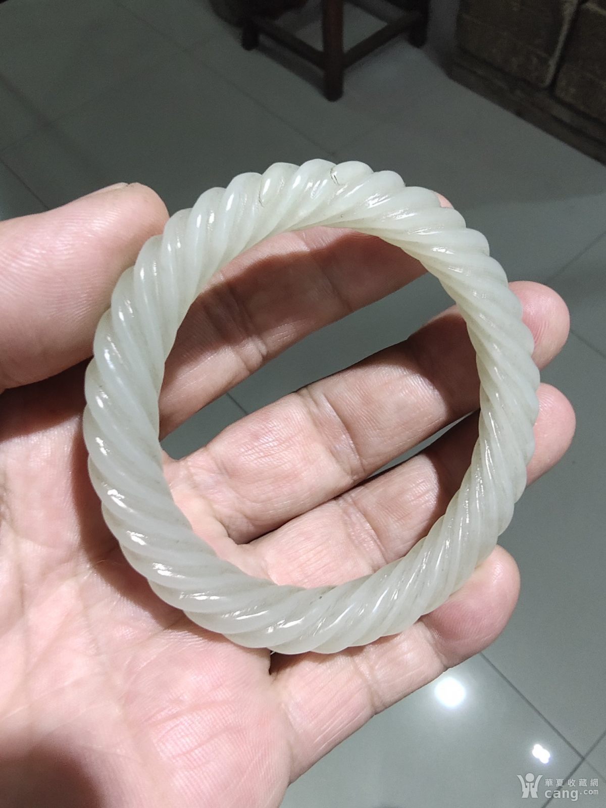 明清玉和田玉缠丝玉手镯