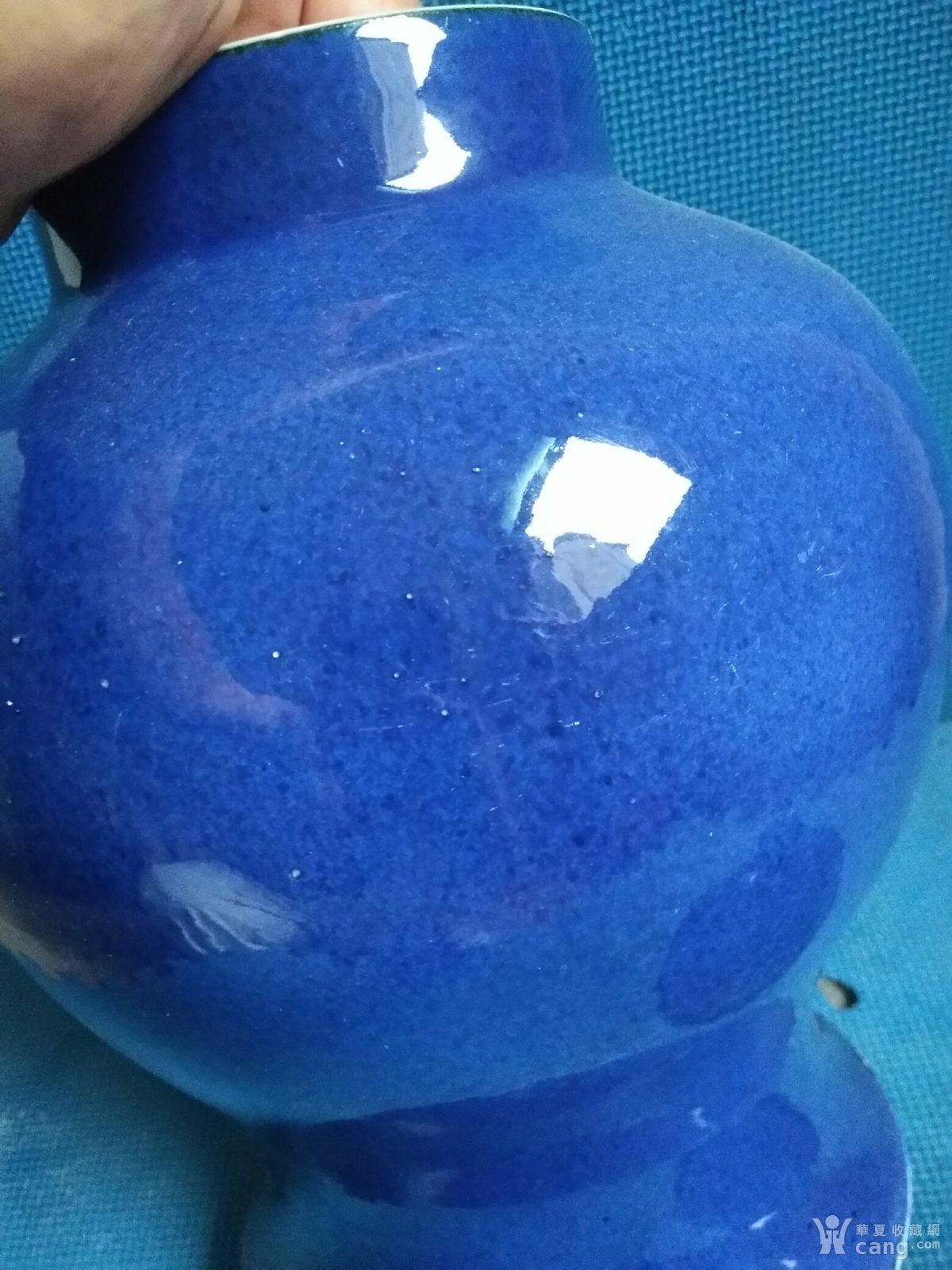 清代洒蓝釉大号将军罐