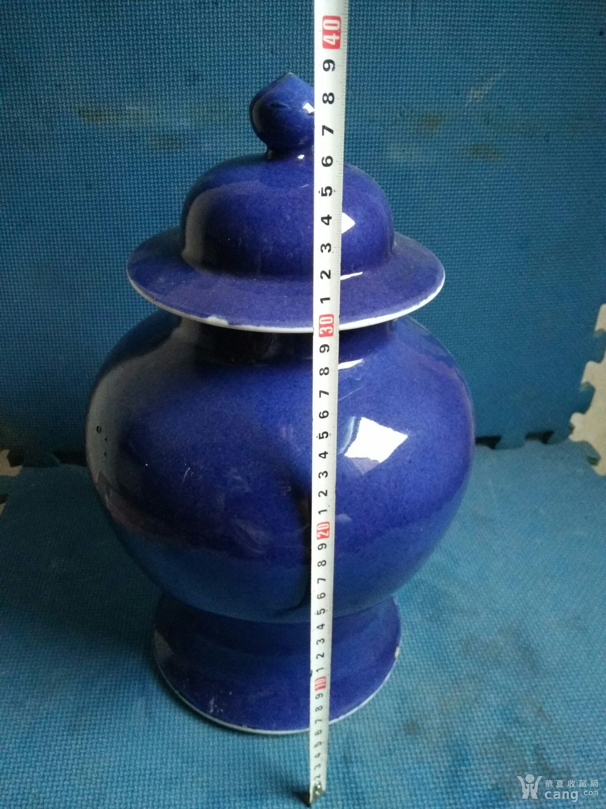 清代洒蓝釉大号将军罐