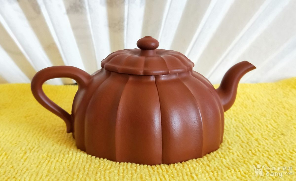 国工李民薄胎全手工大红袍锦囊壶 - 紫砂壶 - 杂项 - 华夏收藏网