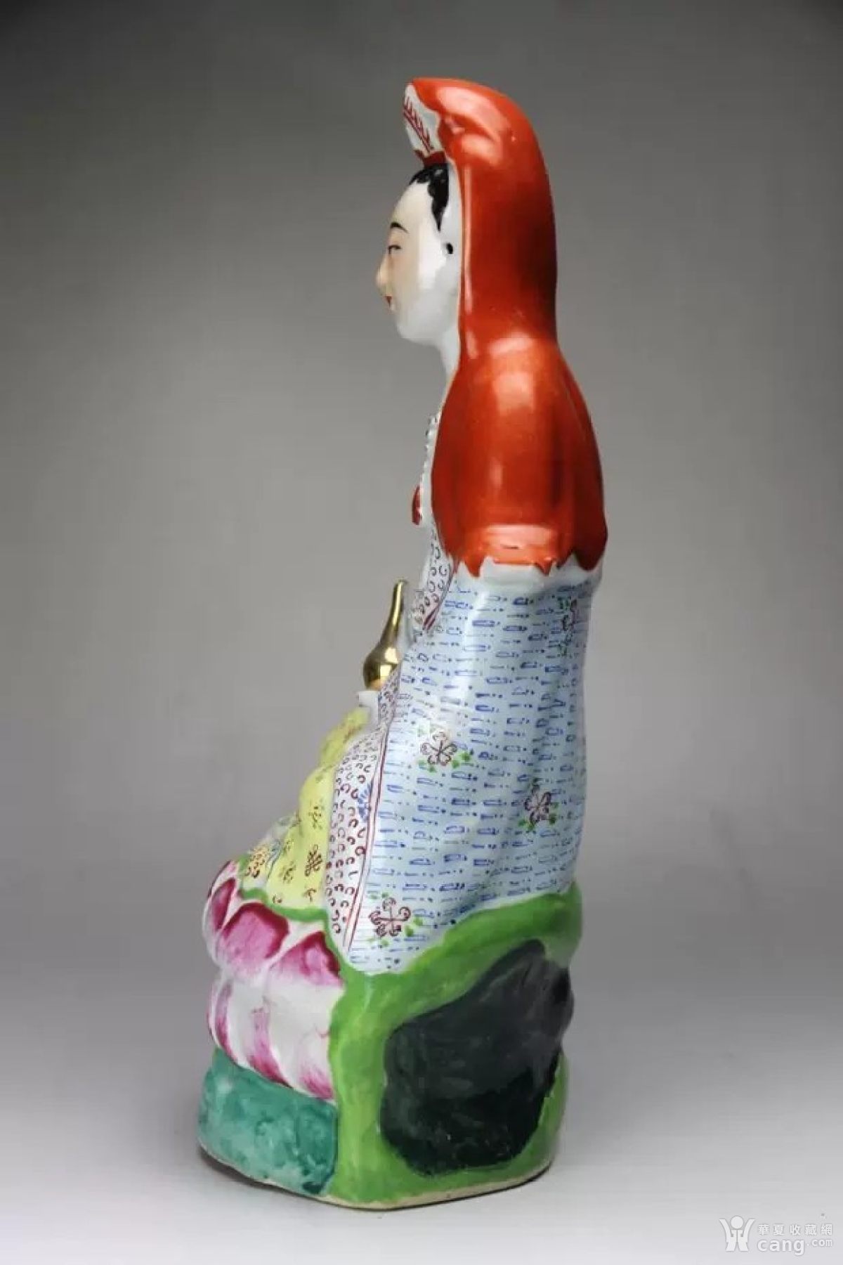 民国蔡昌泰造粉彩瓷塑观音 古董古玩古瓷器收藏品包老保真民国瓷