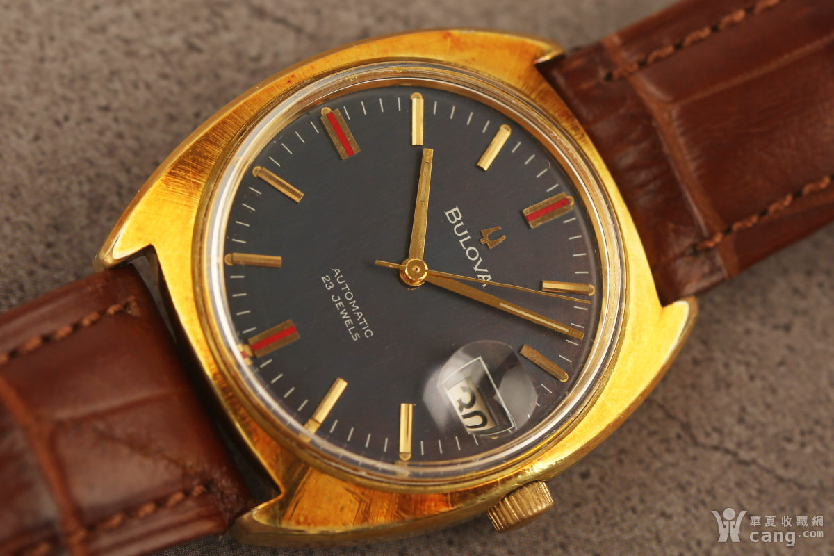 美国宝路华古董表 40微米超厚镀金材质 红金橙金色泽 专机