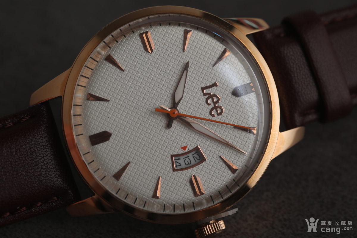 美国牛仔潮牌lee手表 全新全套全膜未使用 玫瑰金 橙色元素