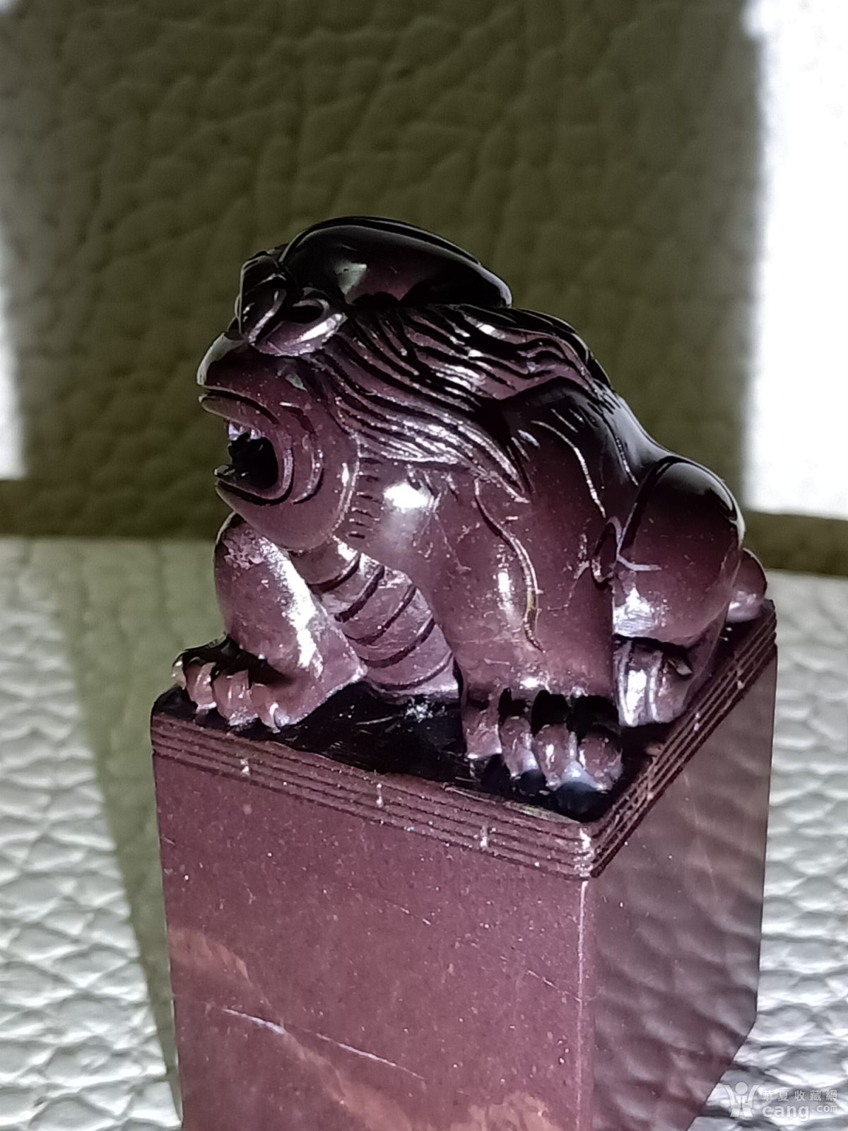 寿山石月尾紫一兽纽大方章,4040×86mm_地摊交易_华夏收藏网