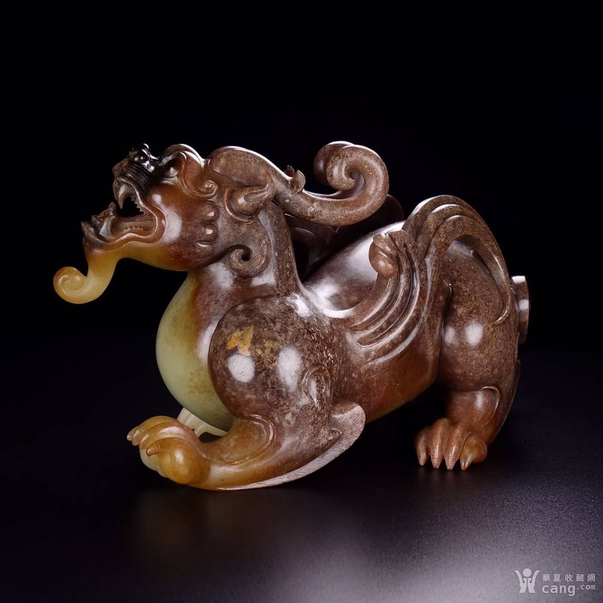 老玉 古玉 收藏品 和田玉汉代籽料瑞兽摆件,高古玉 老物件