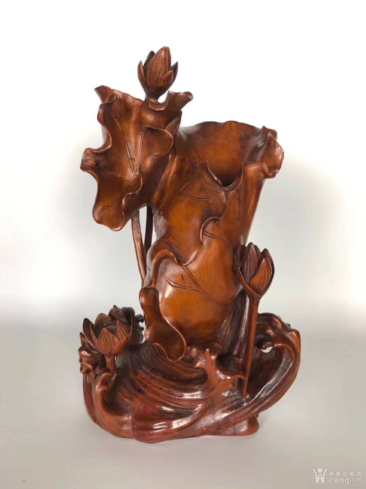 创汇期·木雕荷花摆件
