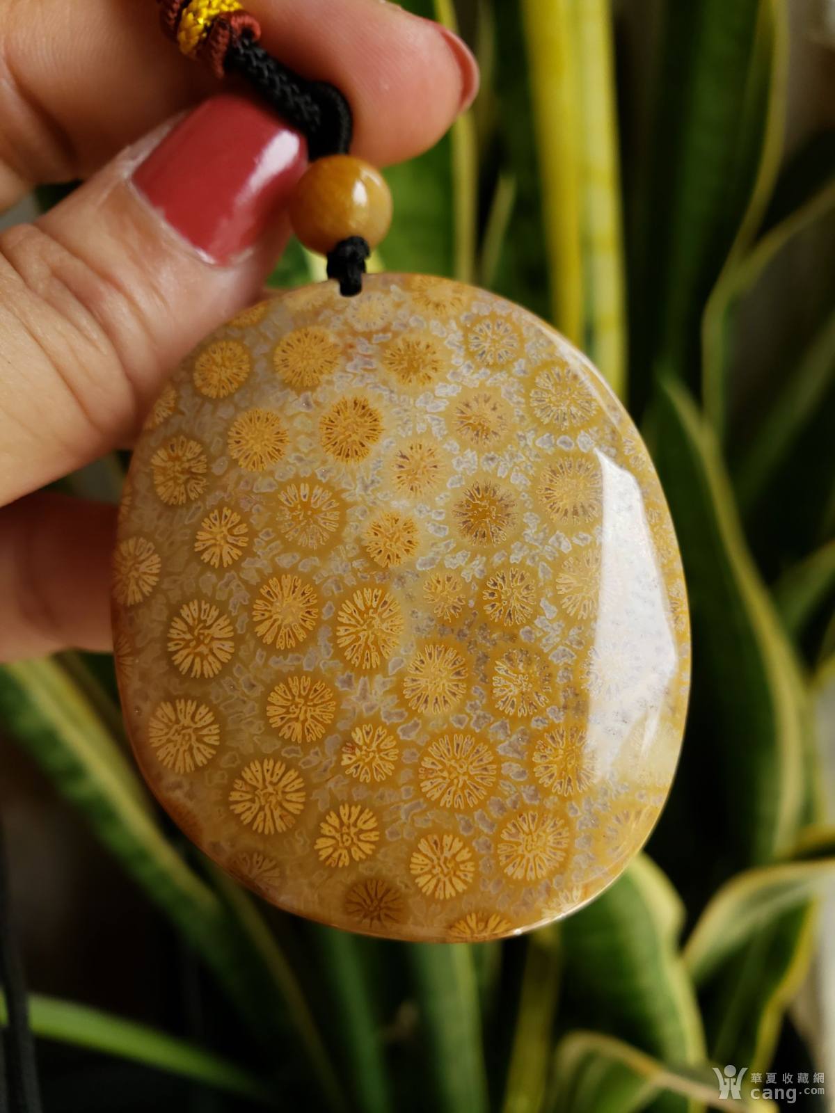 极品老料珊瑚玉双面满花牌吊坠毛衣链手把件