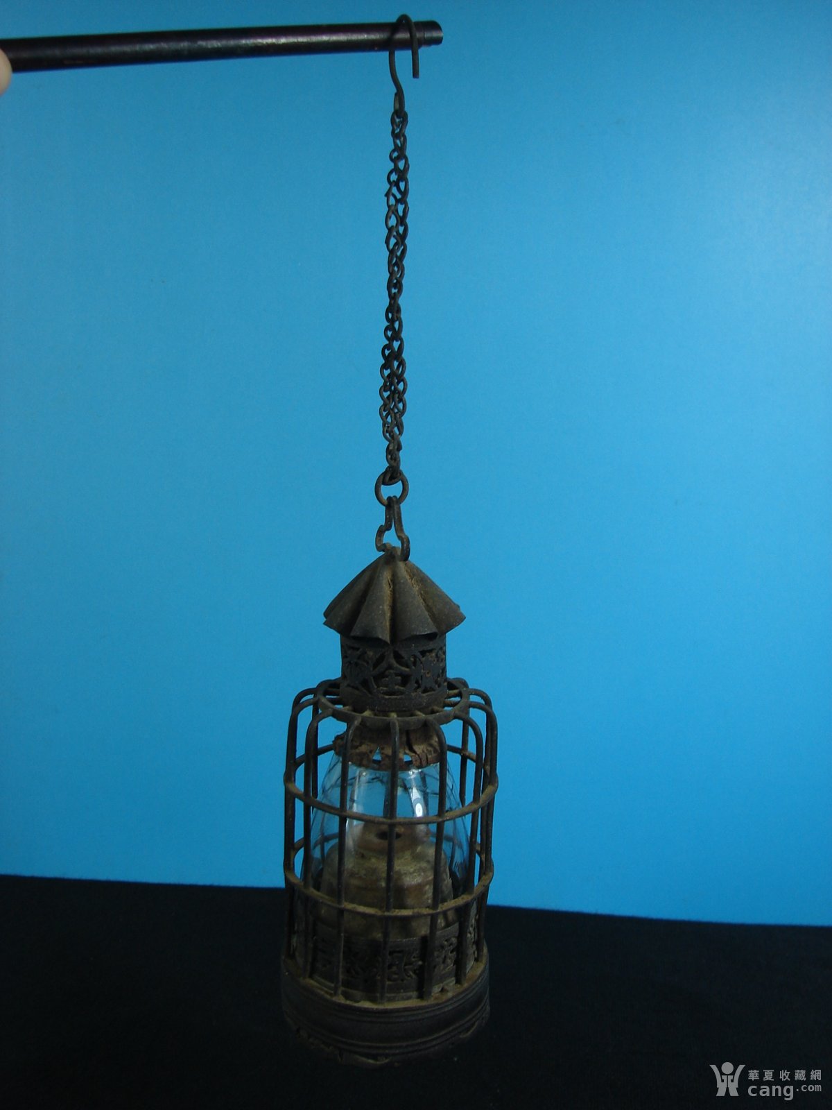 【清代】.全铜灯笼造型鸦片灯