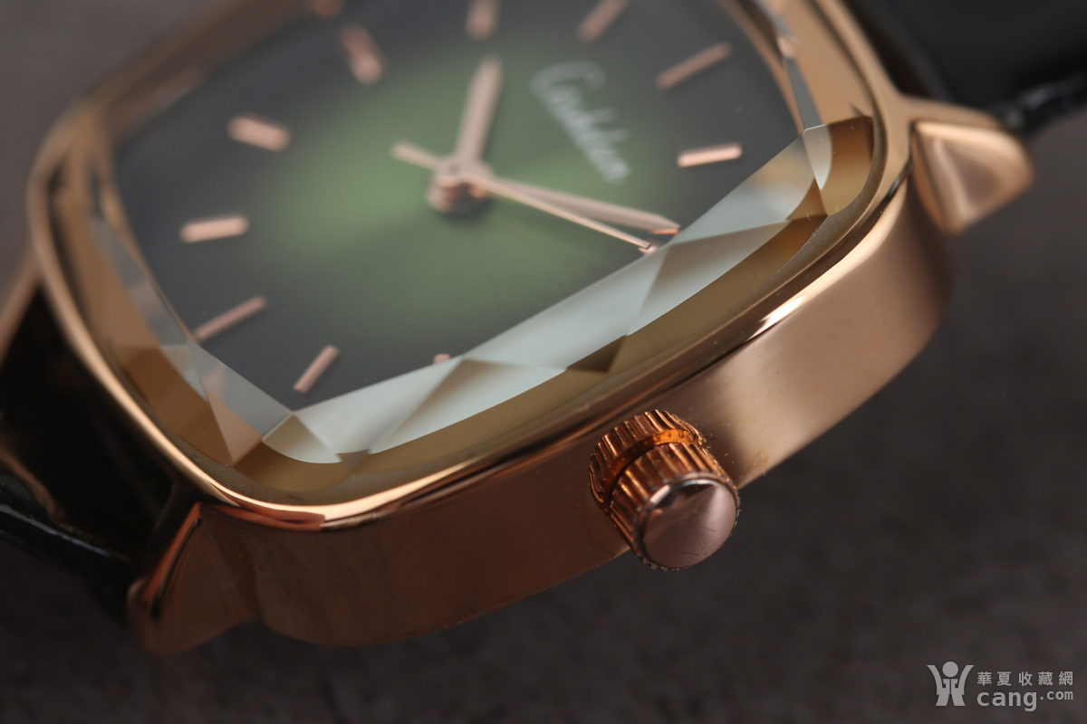 潮流品牌希仕顿女表 网红潮款 翡翠绿小方表 玫瑰镀金 库存品