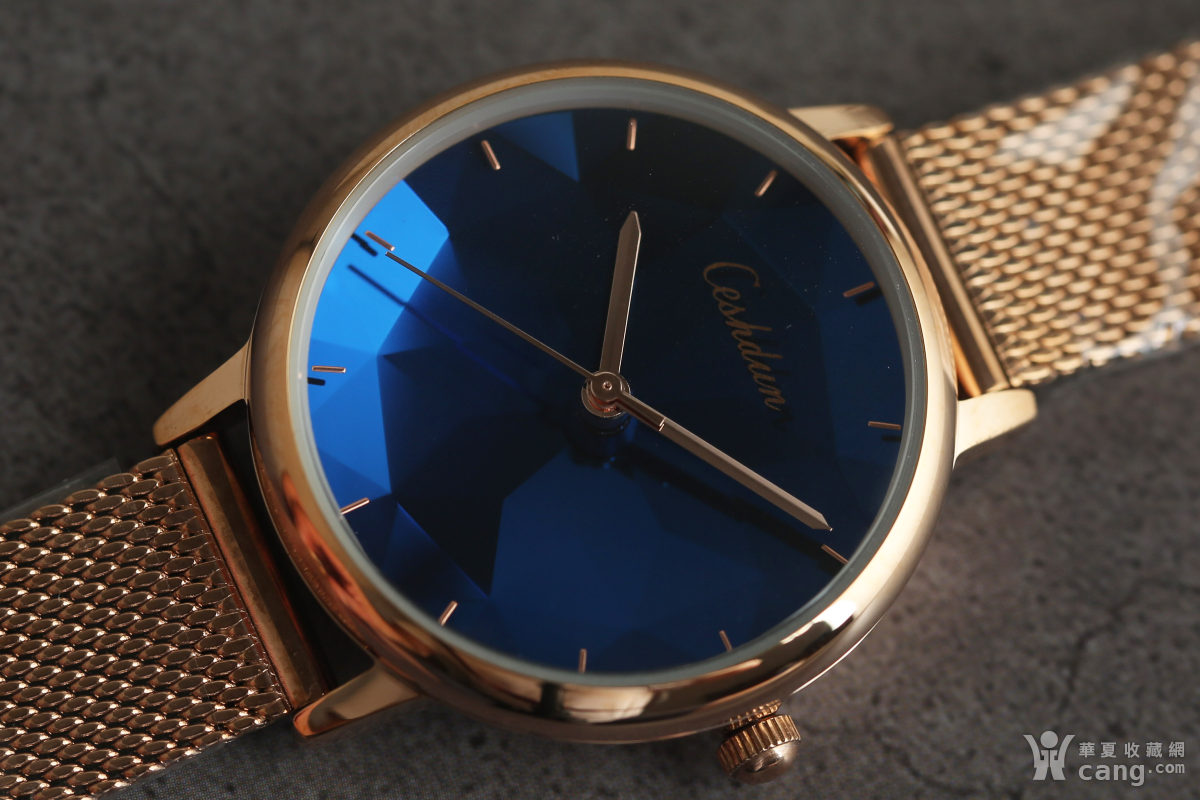 潮流品牌希仕顿女表 网红潮款 宝石蓝 玫瑰色镀金 库存未使用